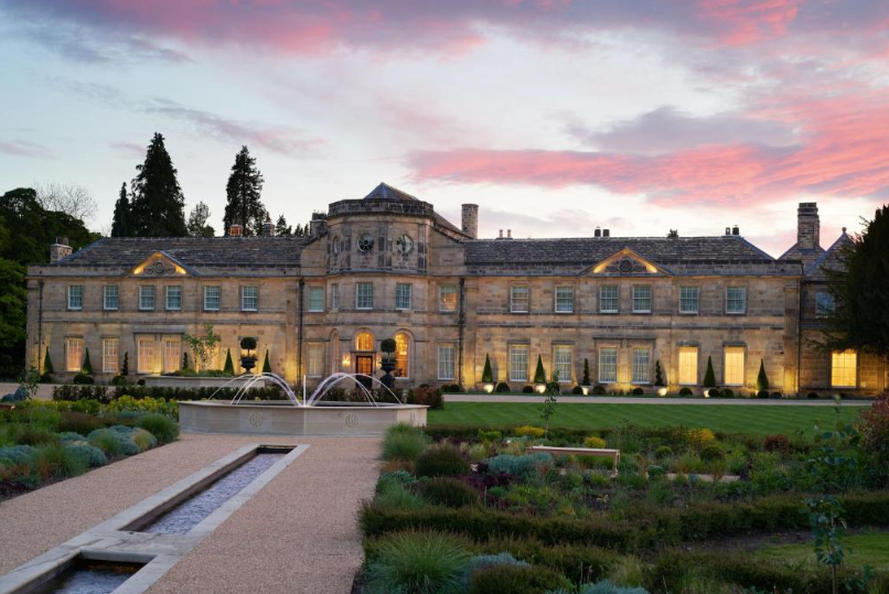 Grantley Hall lit up at night is nothing short of spectacular