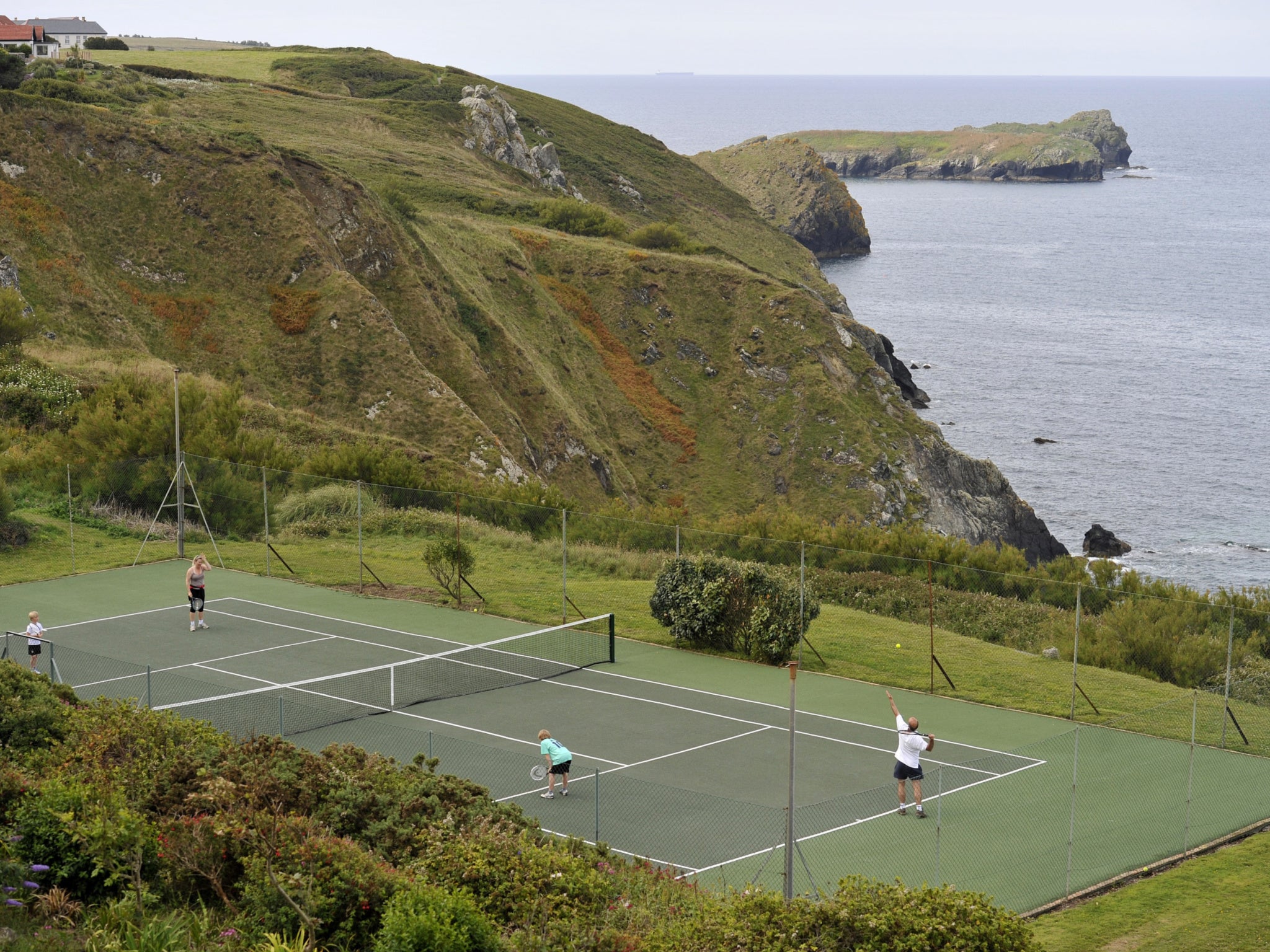 There are tennis courts, indoor and outdoor pools and a play area to enjoy during your stay