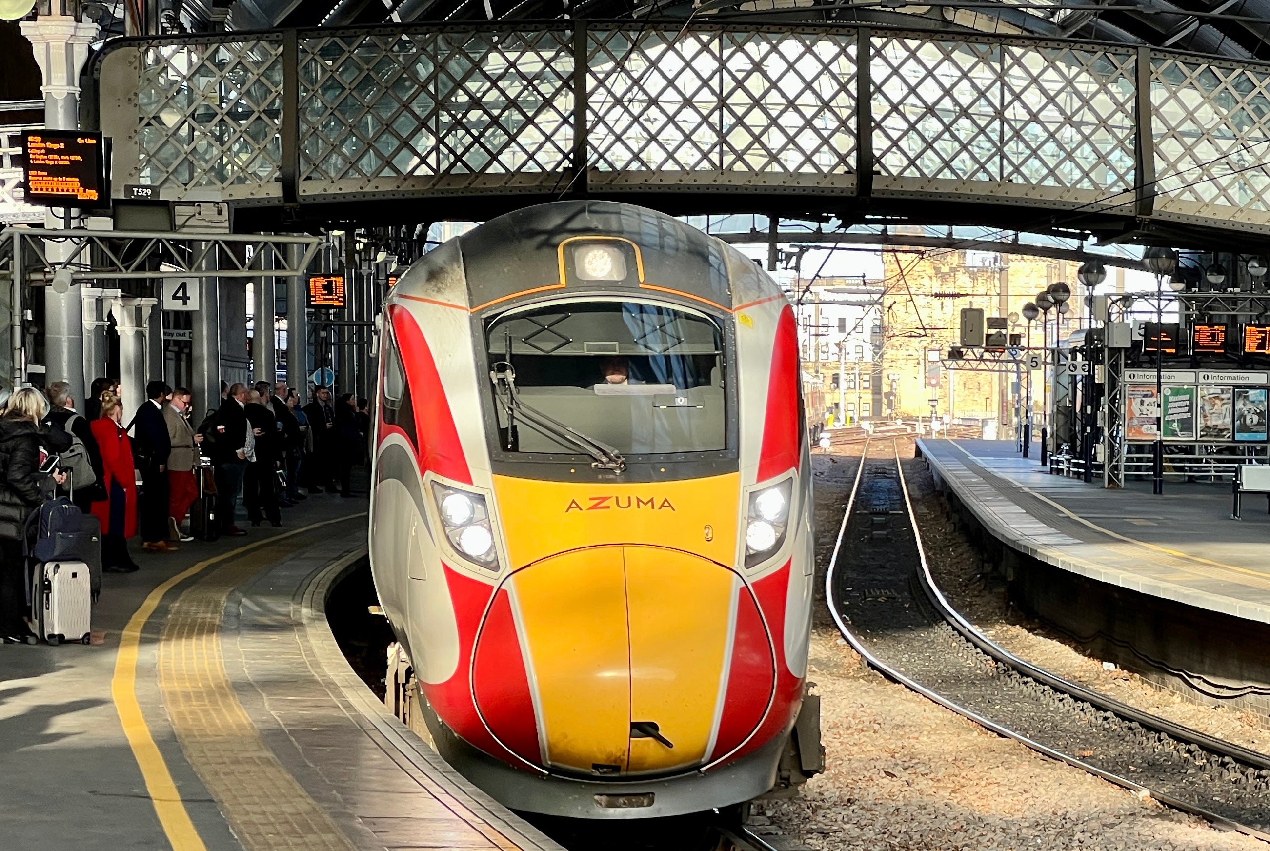 Going places? LNER Azuma train to London King’s Cross at Newcastle station