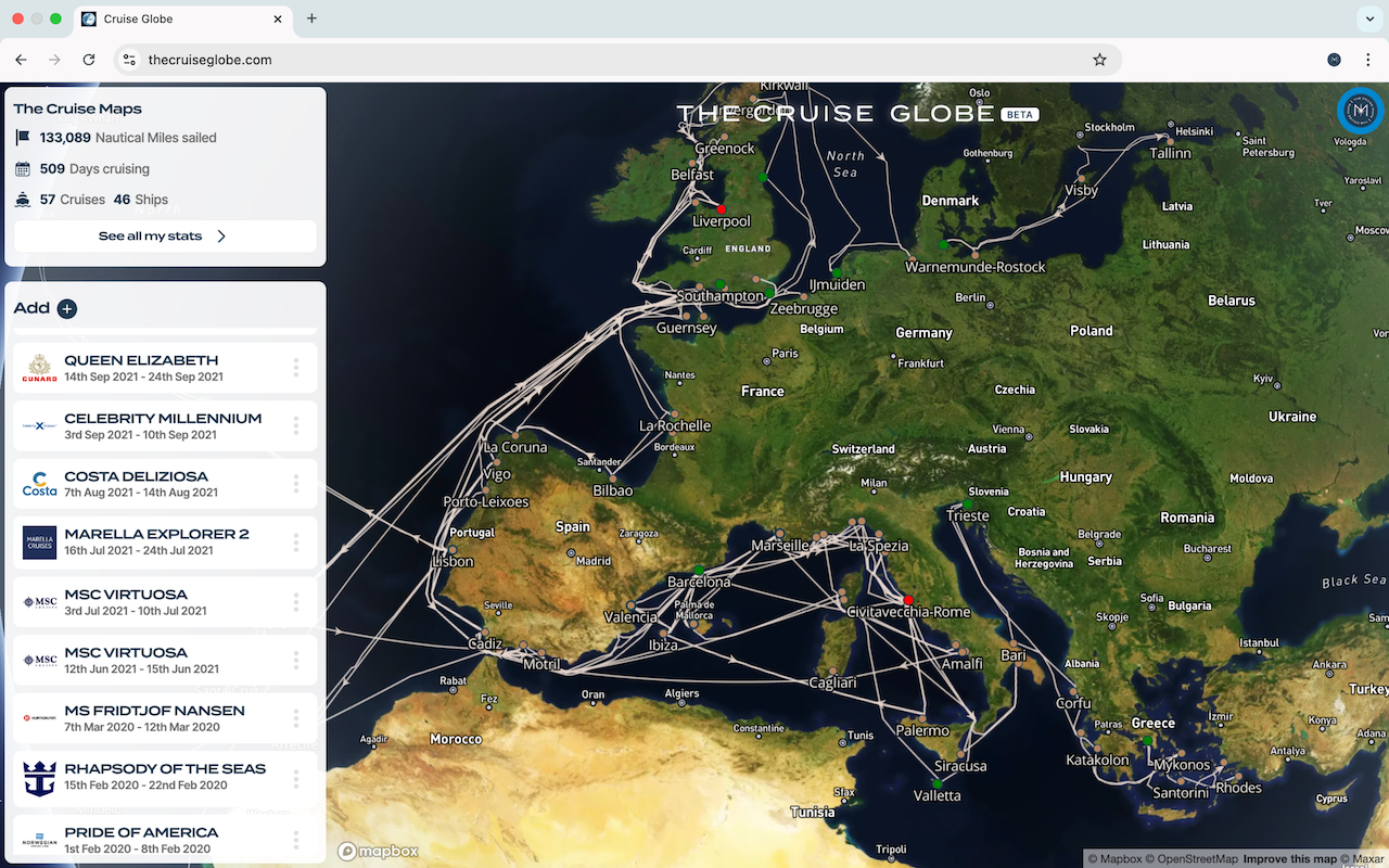 Cruise passengers can now create a digital record of their sailing history