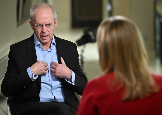 <p>Justin Welby told Laura Kuenssberg he would forgive serial abuser John Smyth if he were still alive</p>