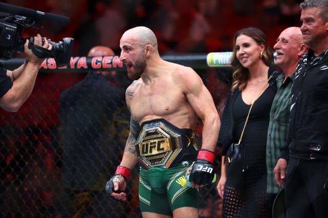 <p>Alexander Volkanovski after regaining the UFC featherweight title</p>