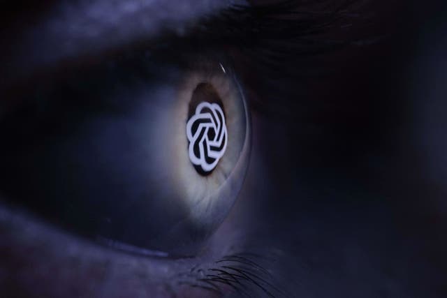 <p> The OpenAI company logo reflected in a human eye at a studio in Paris on 6 June, 2023</p>