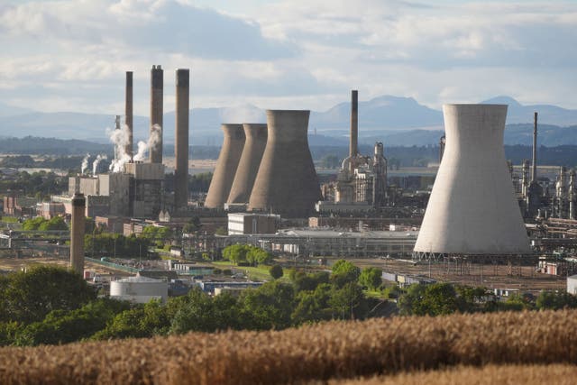 Refining has halted at Grangemouth (Andrew Milligan/PA)