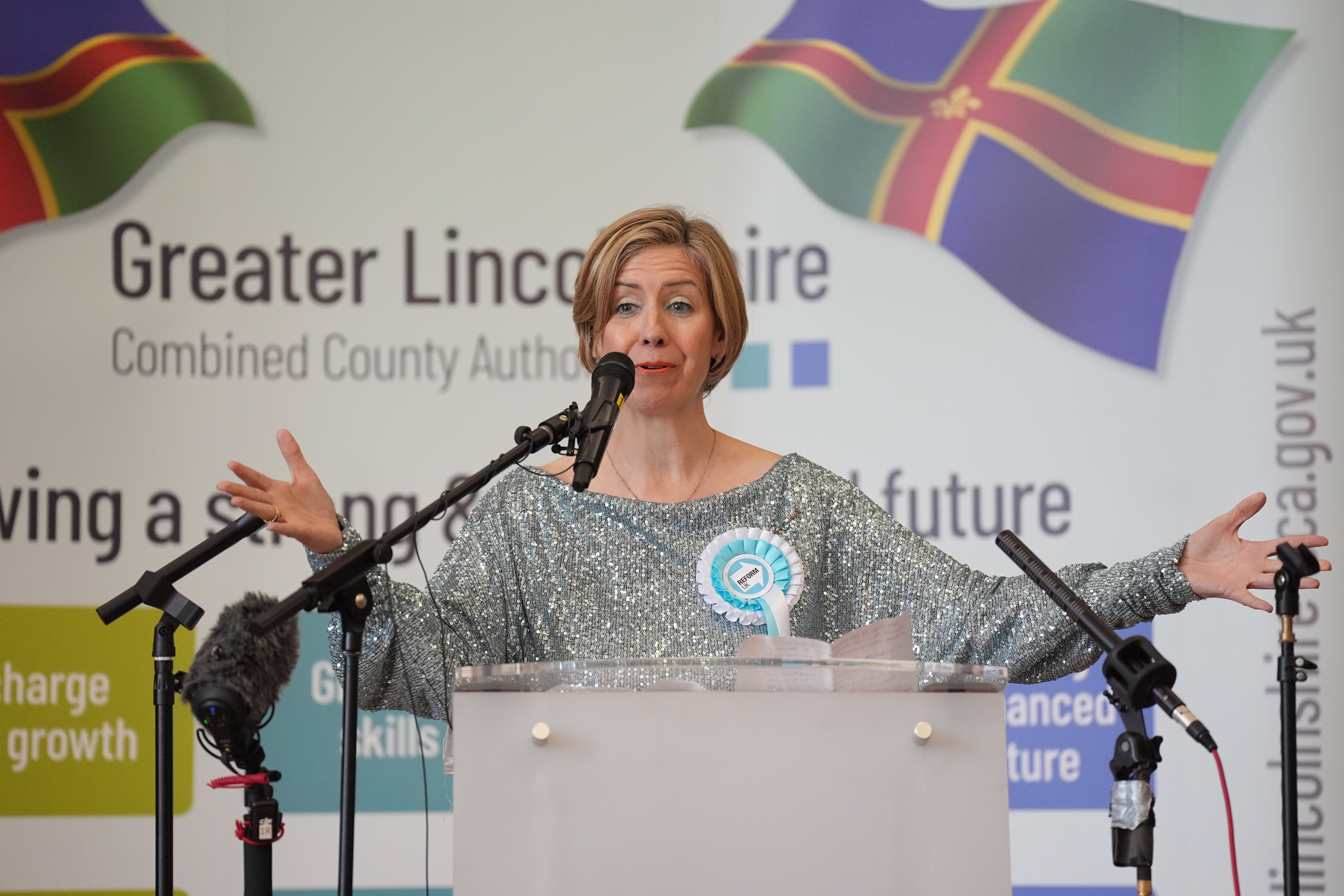 Former Tory minister Dame Andrea Jenkyns won the Greater Lincolnshire mayoralty for Reform UK (Joe Giddens/PA)