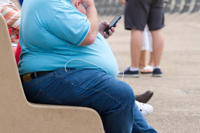 The top 10 local authority areas in England with the highest levels of obesity are all in the Midlands, Yorkshire or the North East (Alamy/PA)
