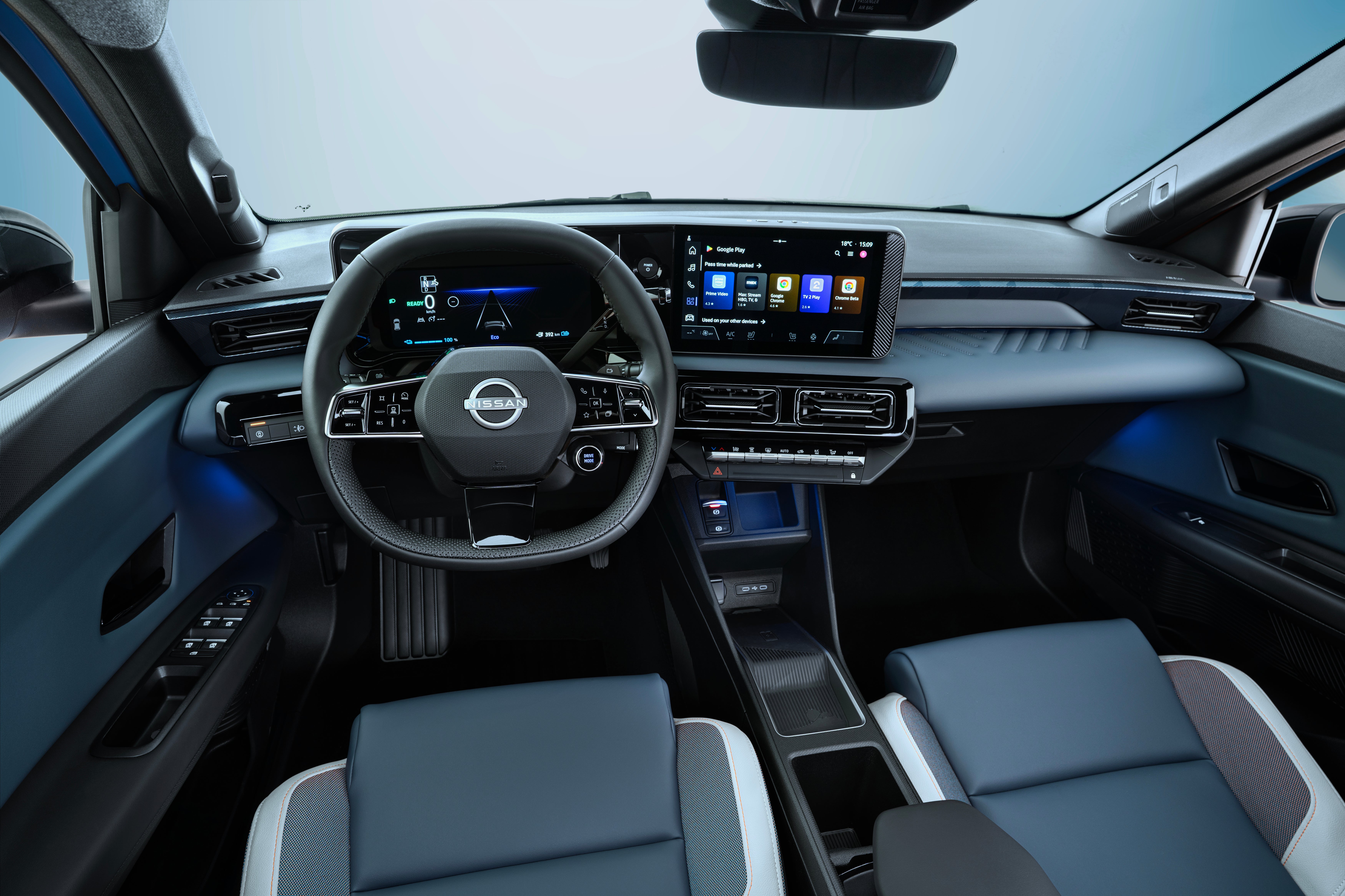The dash of the new Nissan Micra features twin 10in screens and Google power