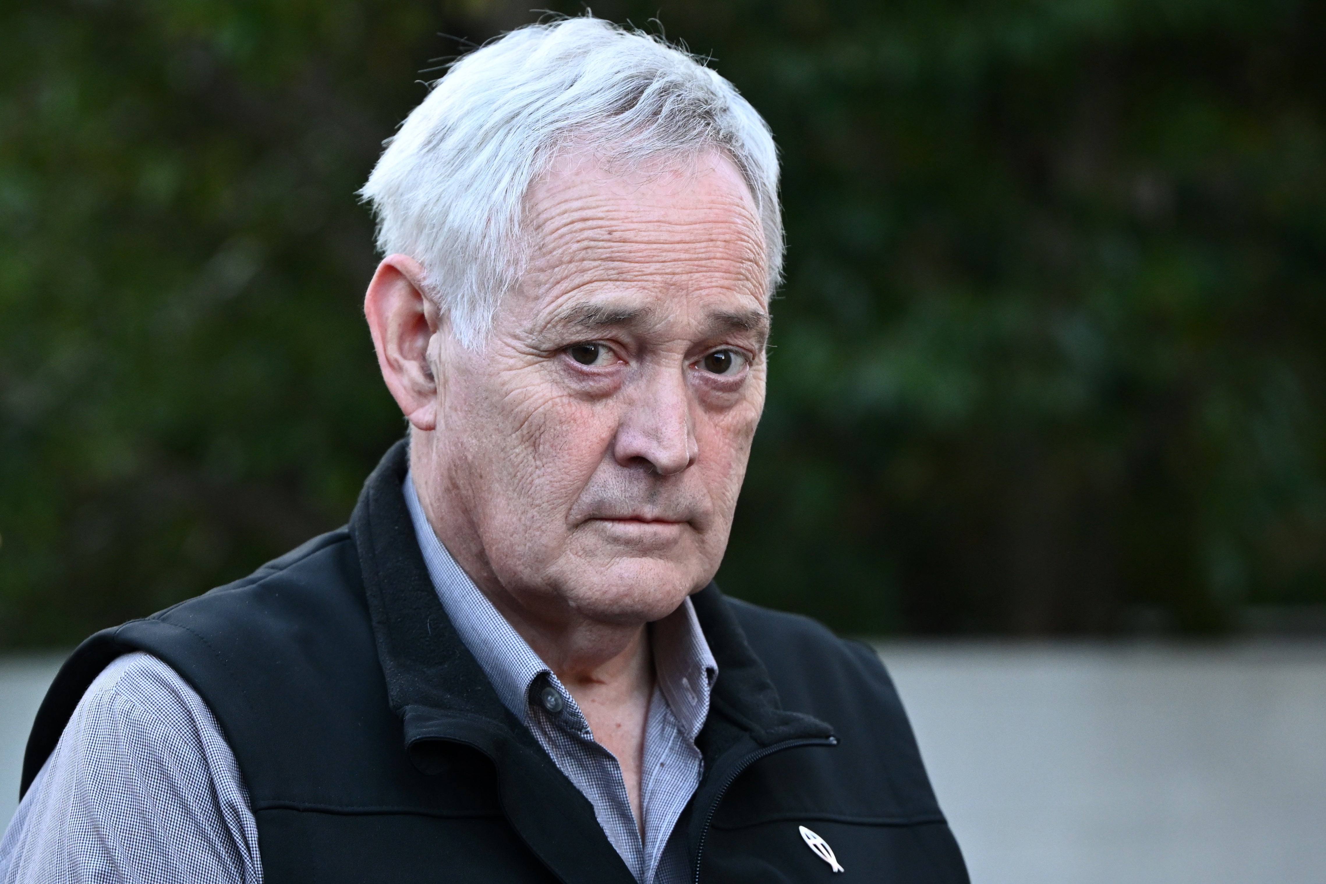 Ian Wilkinson leaves after testifying in Victoria, Australia, on 6 May 2025